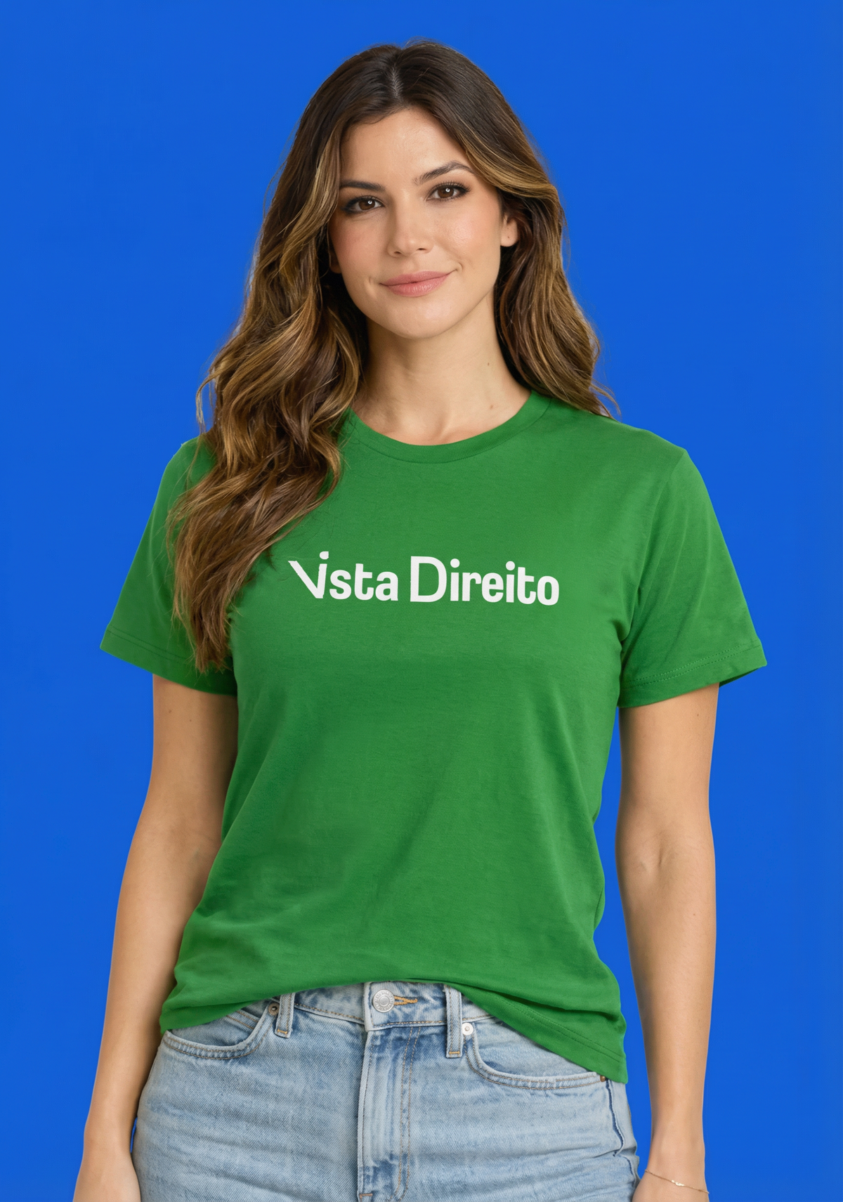Camiseta Feminina Verde Vista Direito