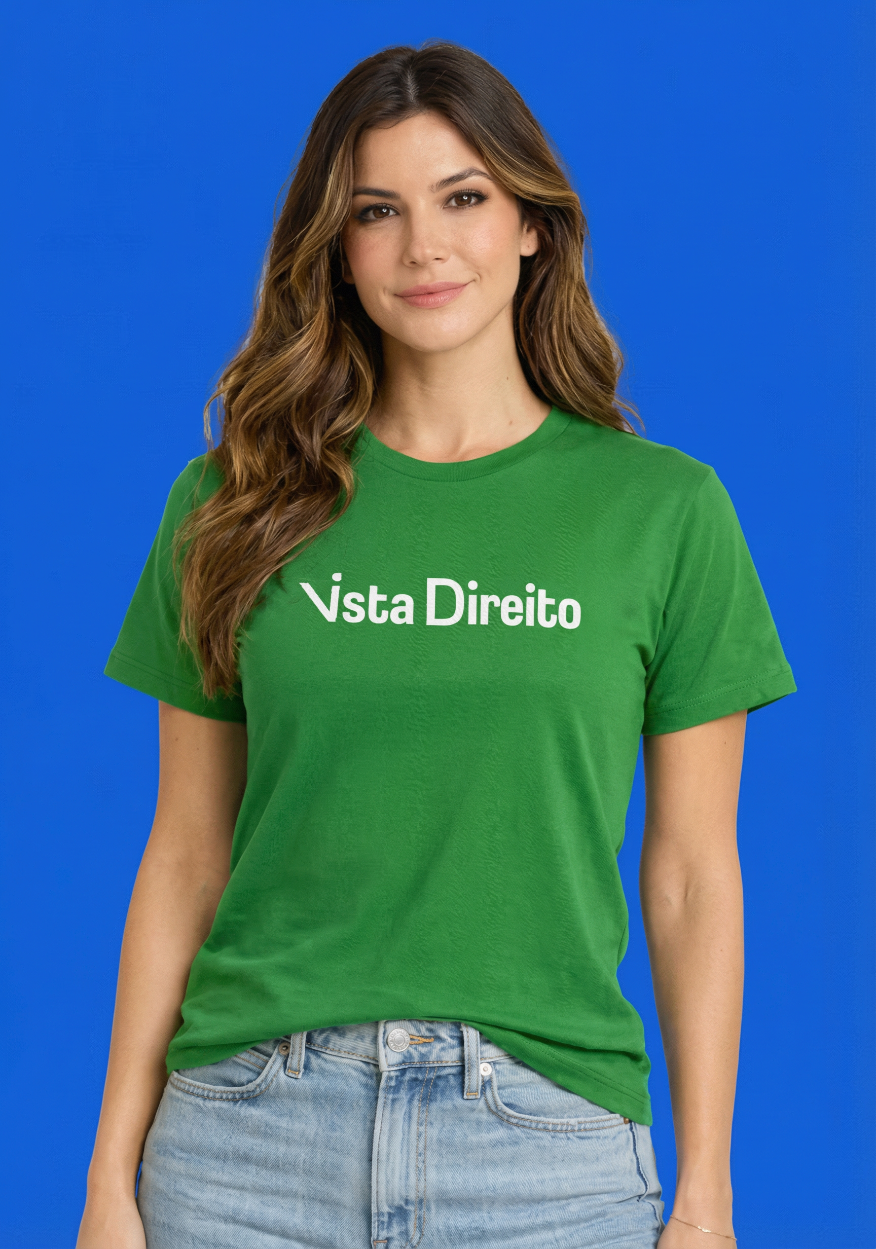 Camiseta Feminina Verde Vista Direito