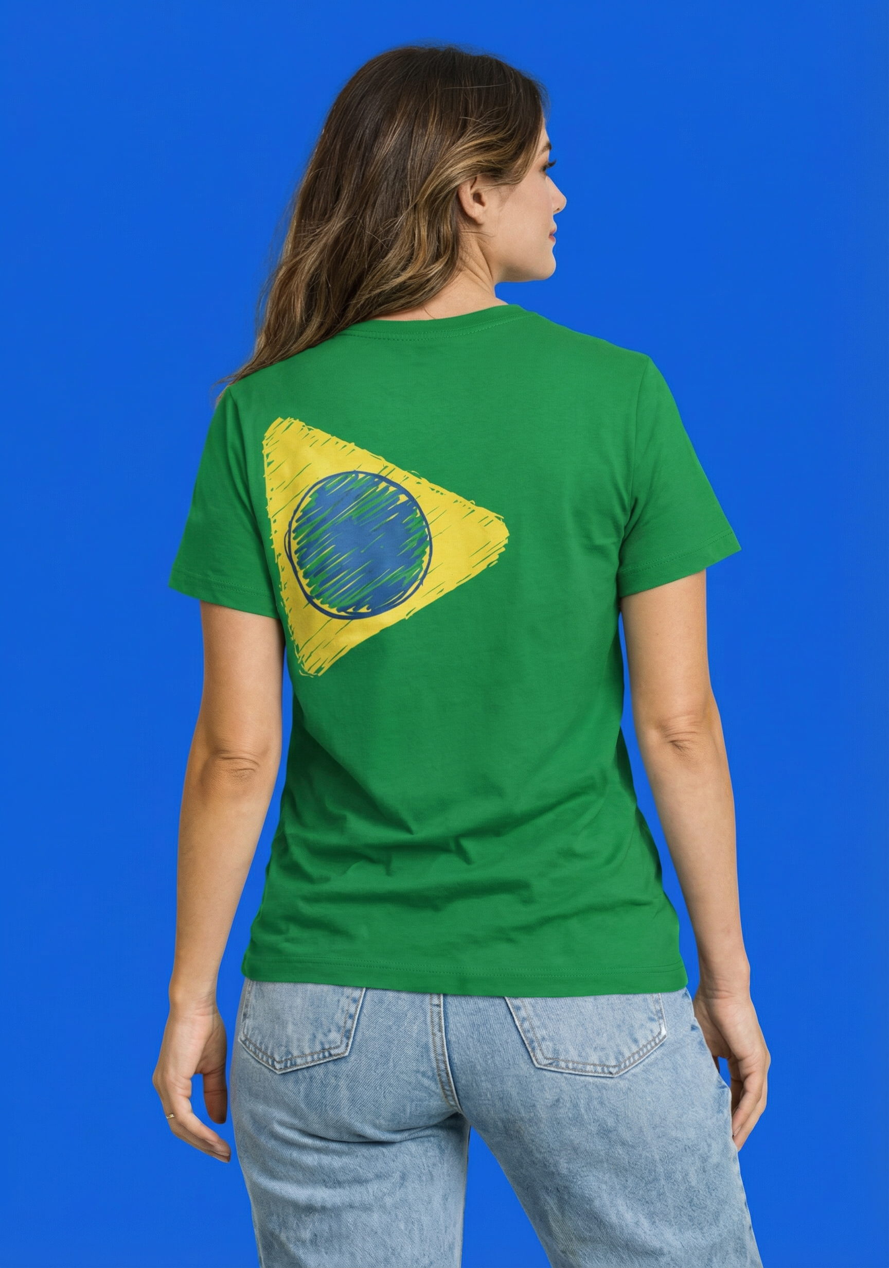 Camiseta Feminina Verde Vista Direito
